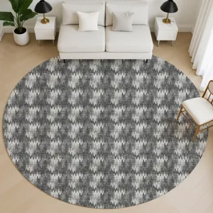 Luxury Washable Soft Essentials Black 8\' x 8\' Round Rug