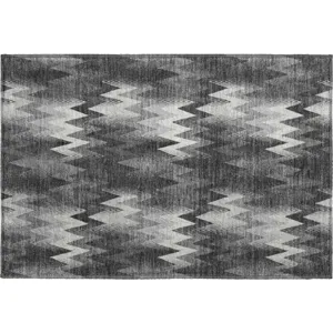 Luxury Washable Soft Essentials Black 1\'8\" x 2\'6\" Rug