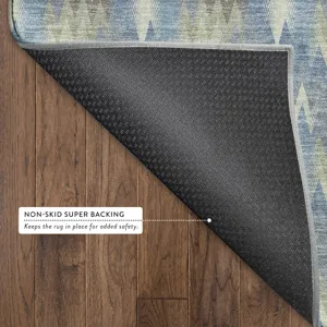 Luxury Washable Soft Essentials Blue 10\' x 14\' Rug