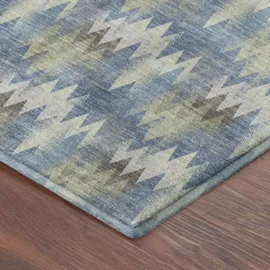 Luxury Washable Soft Essentials Blue 10\' x 14\' Rug