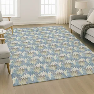 Luxury Washable Soft Essentials Blue 10\' x 14\' Rug