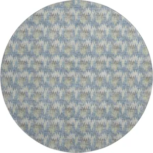 Luxury Washable Soft Essentials Blue 8\' x 8\' Round Rug