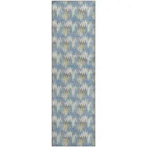Luxury Washable Soft Essentials Blue 2\'3\" x 7\'6\" Runner Rug