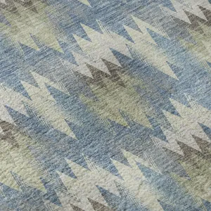 Luxury Washable Soft Essentials Blue 10\' x 14\' Rug