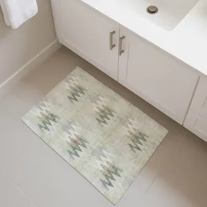 Luxury Washable Soft Essentials Celery 1\'8\" x 2\'6\" Rug