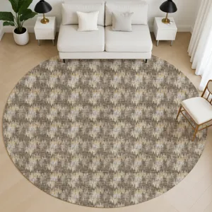 Luxury Washable Soft Essentials Chocolate 8\' x 8\' Round Rug