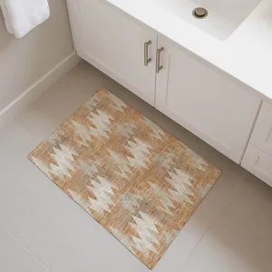Luxury Washable Soft Essentials Copper 1\'8\" x 2\'6\" Rug