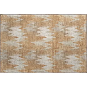 Luxury Washable Soft Essentials Copper 1\'8\" x 2\'6\" Rug