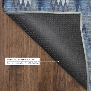 Luxury Washable Soft Essentials Denim 2\'6\" x 3\'10\" Rug