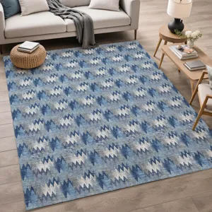 Luxury Washable Soft Essentials Denim 2\'6\" x 3\'10\" Rug