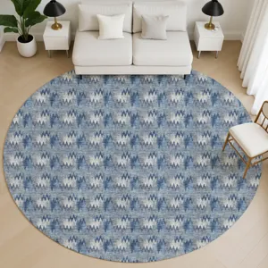 Luxury Washable Soft Essentials Denim 8\' x 8\' Round Rug