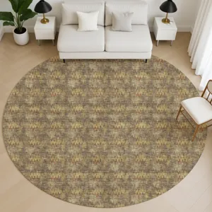 Luxury Washable Soft Essentials Earth 8\' x 8\' Round Rug