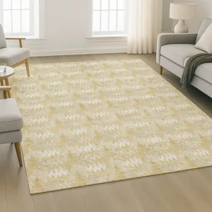 Luxury Washable Soft Essentials Gold 5\' x 7\'6\" Rug