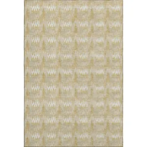 Luxury Washable Soft Essentials Gold Rug
