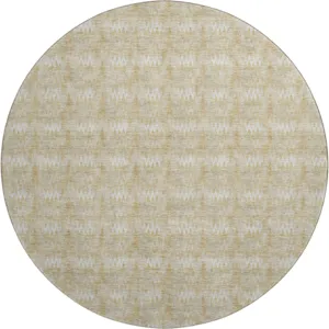 Luxury Washable Soft Essentials Gold 8' x 8' Round Rug