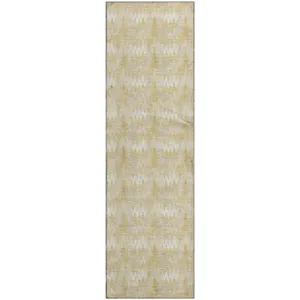 Luxury Washable Soft Essentials Gold 2\'3\" x 7\'6\" Runner Rug