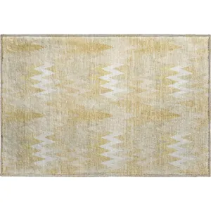Luxury Washable Soft Essentials Gold Rug