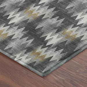 Luxury Washable Soft Essentials Graphite 8\' x 8\' Round Rug