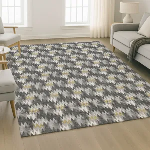 Luxury Washable Soft Essentials Graphite 5\' x 7\'6\" Rug