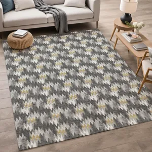Luxury Washable Soft Essentials Graphite 5\' x 7\'6\" Rug