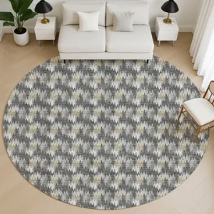Luxury Washable Soft Essentials Graphite 8\' x 8\' Round Rug
