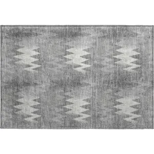 Luxury Washable Soft Essentials Gray 1\'8\" x 2\'6\" Rug