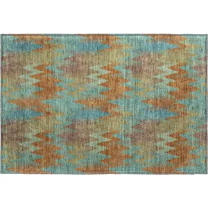 Luxury Washable Soft Essentials Jewel 1\'8\" x 2\'6\" Rug