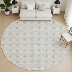 Luxury Washable Soft Essentials Linen 8\' x 8\' Round Rug