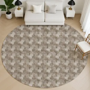 Luxury Washable Soft Essentials Mocha 8\' x 8\' Round Rug