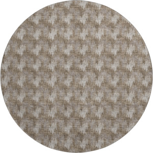 Luxury Washable Soft Essentials Mocha 8' x 8' Round Rug