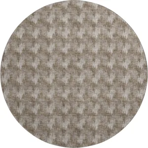 Luxury Washable Soft Essentials Mocha 8' x 8' Round Rug