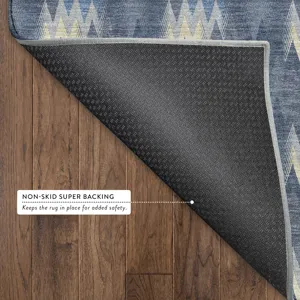 Luxury Washable Soft Essentials Navy 10\' x 14\' Rug