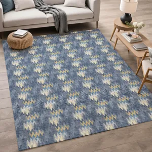 Luxury Washable Soft Essentials Navy 10\' x 14\' Rug