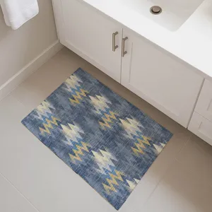 Luxury Washable Soft Essentials Navy 1\'8\" x 2\'6\" Rug