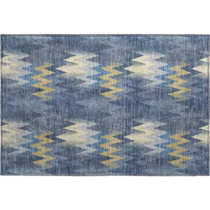 Luxury Washable Soft Essentials Navy Rug