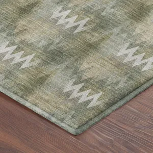 Luxury Washable Soft Essentials Olive 8\' x 10\' Rug