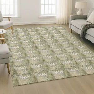 Luxury Washable Soft Essentials Olive 8\' x 10\' Rug