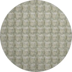 Luxury Washable Soft Essentials Olive 8\' x 8\' Round Rug