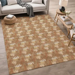 Luxury Washable Soft Essentials Paprika 3\' x 5\' Rug