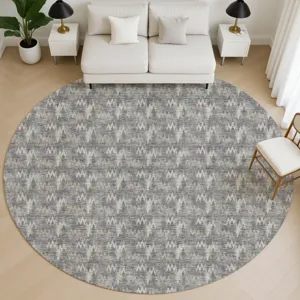 Luxury Washable Soft Essentials Pewter 8\' x 8\' Round Rug