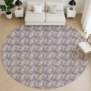 Luxury Washable Soft Essentials Plum 8\' x 8\' Round Rug