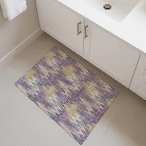 Luxury Washable Soft Essentials Plum 1\'8\" x 2\'6\" Rug
