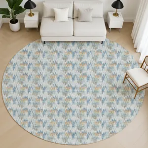 Luxury Washable Soft Essentials Seaside 8\' x 8\' Round Rug