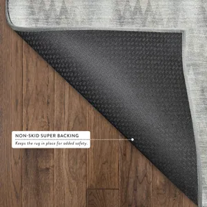 Luxury Washable Soft Essentials Silver 9\' x 12\' Rug