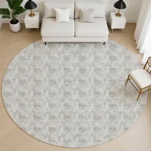 Luxury Washable Soft Essentials Silver 8\' x 8\' Round Rug