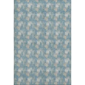 Luxury Washable Soft Essentials Teal Rug