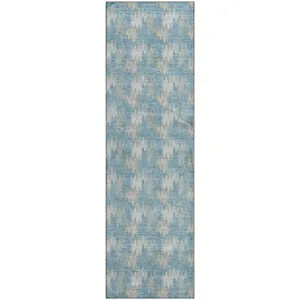 Luxury Washable Soft Essentials Teal 2'3" x 7'6" Runner Rug