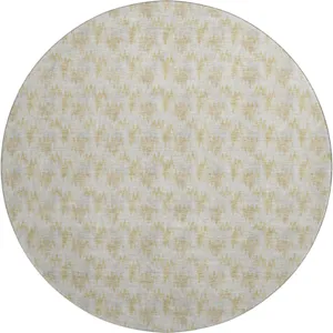 Luxury Washable Soft Essentials Wheat 8\' x 8\' Round Rug