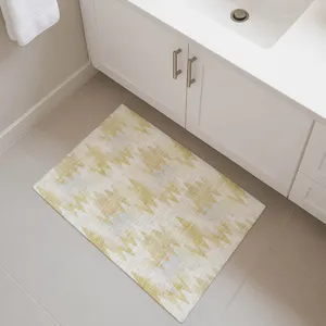 Luxury Washable Soft Essentials Wheat 1\'8\" x 2\'6\" Rug