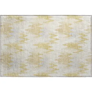 Luxury Washable Soft Essentials Wheat 1\'8\" x 2\'6\" Rug